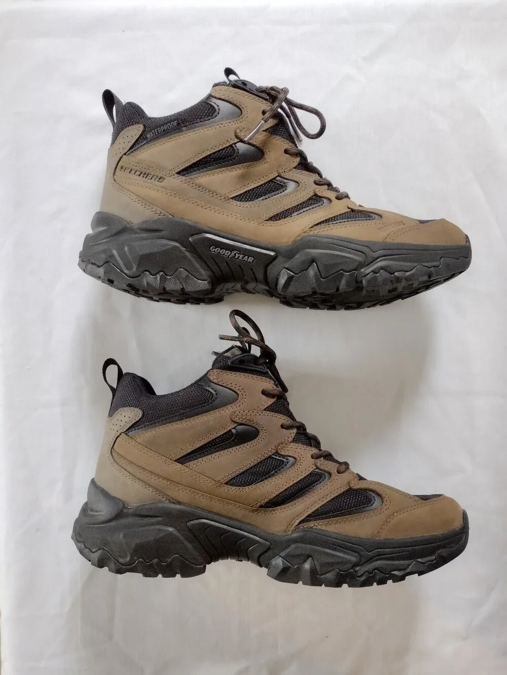New Mens Sketchers Waterproof Relaxed Fit Terraform-Emmet Leather Hiking Boots